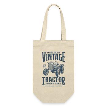 Anniversaire de fermier de tracteur vintage né en 1960 - Sac à bouteille - nature - Devant