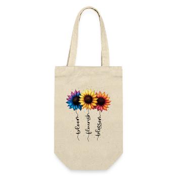 Sommer Blumen Blume Inspiration Motivation Spruch - Geschenkbeutel für Flaschen - Natur - Vorne