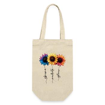 Sommer Blumen Blume Inspiration Motivation Spruch - Geschenkbeutel für Flaschen - Natur - Vorne