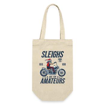 Weihnachtsmotorradschlitten sind für Amateure - Geschenkbeutel für Flaschen - Natur - Vorne