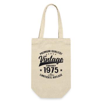 50th Birthday Gift Husband Original February 1975 - Gift Bag for Bottles - nature - Front