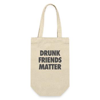 Lustige Betrunkene Freunde Materie Trinken - Geschenkbeutel für Flaschen - Natur - Vorne