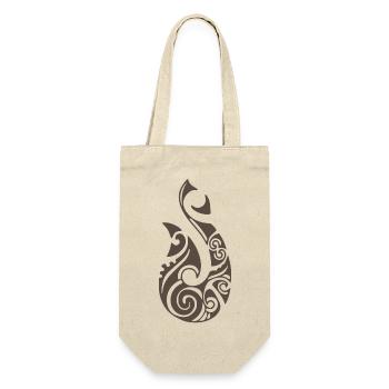 Maori Hei Matau Fish Hook Tattoo Gift Idea - Gift Bag for Bottles - nature - Front