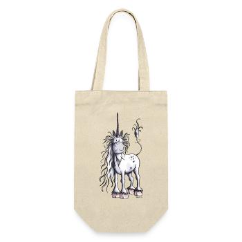 Es ist Einhorn Zeit - Geschenkbeutel für Flaschen - Natur - Vorne