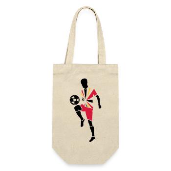 Joueur de foot avec ballon de foot - Sac à bouteille - nature - Devant