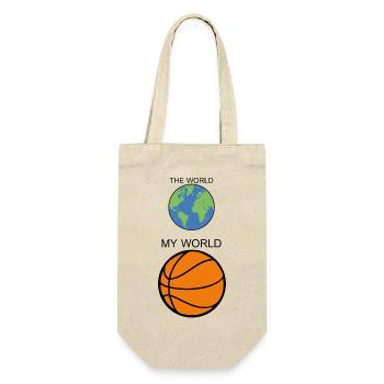 the world my basket basketball humour sport 2410 Z - Sac à bouteille - nature - Devant