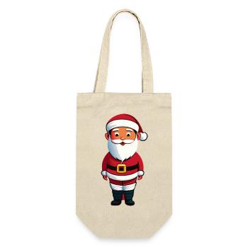 Weihnachtsmann / Weihnachten - Geschenkbeutel für Flaschen - Natur - Vorne
