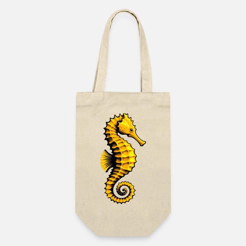 Seepferdchen - Geschenkbeutel für Flaschen - Natur