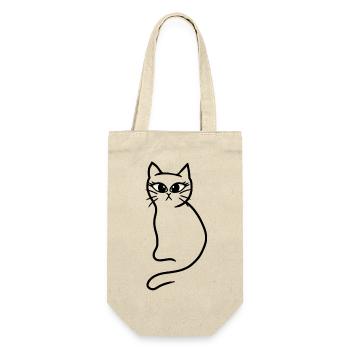 Cat Cats Kitten Retro 80s 90s Vintage - Gift Bag for Bottles - nature - Front