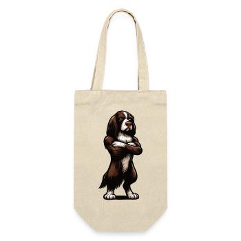 Münsterländer Münsterländerbesitzer Münsterhund - Geschenkbeutel für Flaschen - Natur - Vorne
