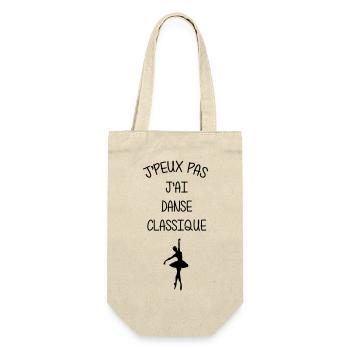 Ich kann nicht, ich habe klassischen Tanz - Geschenkbeutel für Flaschen - Natur - Vorne