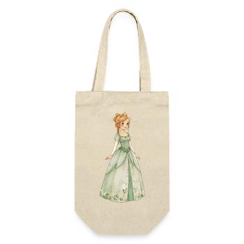 Elfenprinzessin im Smaragdgrünen Kleid - Geschenkbeutel für Flaschen - Natur - Vorne