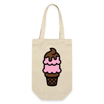 Eiswaffel Eiscreme Icon - Gift Bag for Bottles - nature - Front