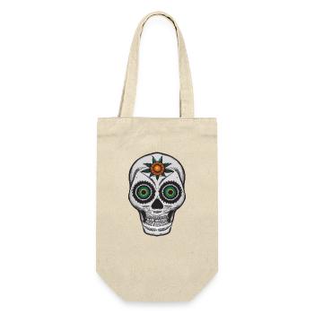 Skull Mexican Style, Día de Muertos - Gift Bag for Bottles - nature - Front
