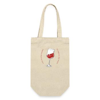 LIFE IS TOO SHORT TO DRINK BAD VINO - Geschenkbeutel für Flaschen - Natur - Vorne