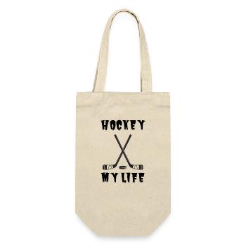 HOCKEY MEIN LEBEN - Geschenkbeutel für Flaschen - Natur - Vorne