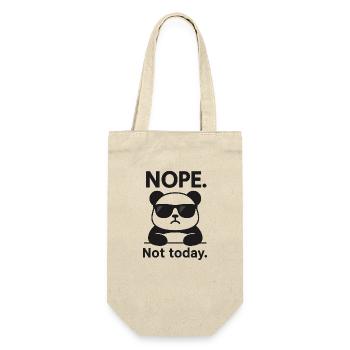 NOPE. Not today. – Panda Design mit Sonnenbrille - Geschenkbeutel für Flaschen - Natur - Vorne