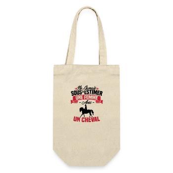 Ne jamais sous estimer une femme avec un cheval - Sac à bouteille - nature - Devant