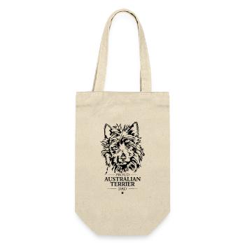 Australian Terrier Dad Hunde Hund Wilsigns - Geschenkbeutel für Flaschen - Natur - Vorne