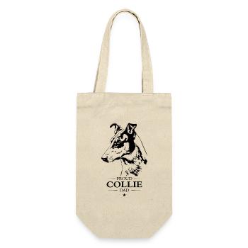 Collie Kurzhaar Dad Hunde Hund Wilsigns - Geschenkbeutel für Flaschen - Natur - Vorne