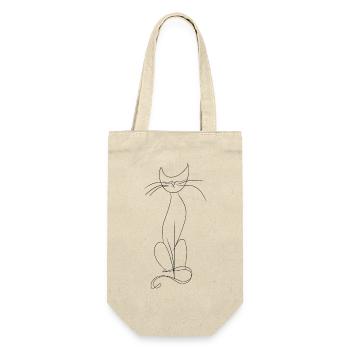 Cat Silhouette Outline Drawing Lineart Art - Gift Bag for Bottles - nature - Front