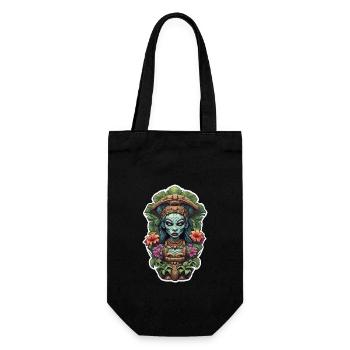 Tiki / Hawaï / Tropical / Île / Culture / Logo - Sac à bouteille - noir - Devant
