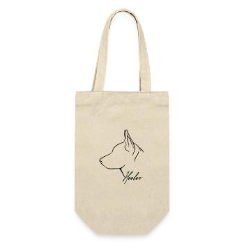Heeler Profil Cattle Dog Hunde Hund Wilsigns - Geschenkbeutel für Flaschen - Natur - Vorne