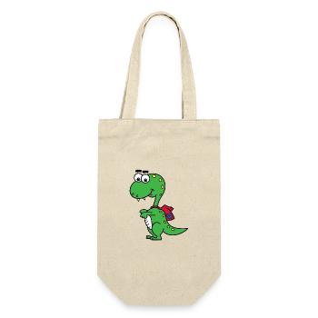 T-Rex with backpack - Gift Bag for Bottles - nature - Front