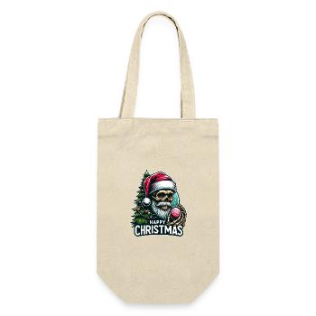 Crâne de Père Noël avec ornement de Noël - Sac à bouteille - nature - Devant
