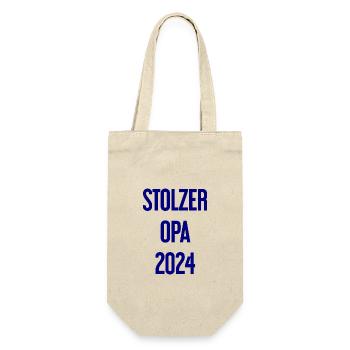 Stolzer Opa 2024 – Perfekt für frischgebackene Opa - Geschenkbeutel für Flaschen - Natur - Vorne