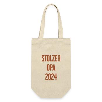 Stolzer Opa 2024 – Perfekt für frischgebackene Opa - Geschenkbeutel für Flaschen - Natur - Vorne