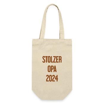 Stolzer Opa 2024 – Perfekt für frischgebackene Opa - Geschenkbeutel für Flaschen - Natur - Vorne