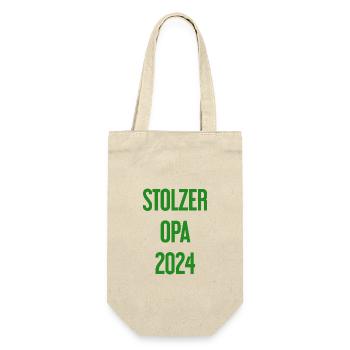 Stolzer Opa 2024 – Perfekt für frischgebackene Opa - Geschenkbeutel für Flaschen - Natur - Vorne