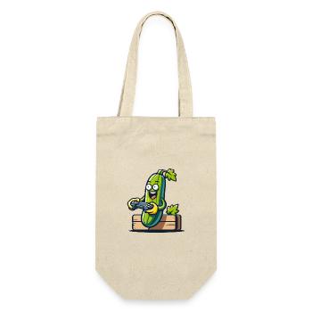 Gamer Zucchini - Geschenkbeutel für Flaschen - Natur - Vorne