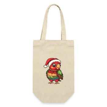 Parrot Christmas Comic - Gift Bag for Bottles - nature - Front