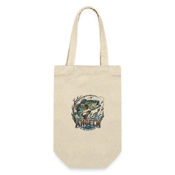 Angeln Logo Wilde Seen Flüsse - Geschenkbeutel für Flaschen - Natur - Vorne