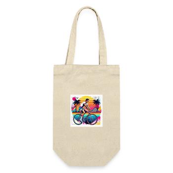 retro road bike rider 80s vintage - Gift Bag for Bottles - nature - Front