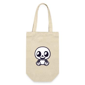 Skull Halloween Skelett Cartoon - Geschenkbeutel für Flaschen - Natur - Vorne