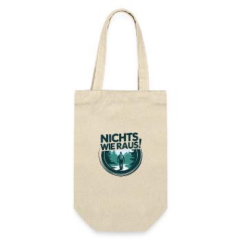 Nichts wie raus - in die Natur - Wandern - Geschenkbeutel für Flaschen - Natur - Vorne