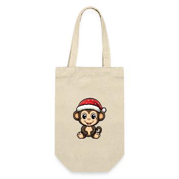 Monkey Christmas Christmas - Gift Bag for Bottles - nature - Front