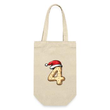 4 Number Christmas - Gift Bag for Bottles - nature - Front