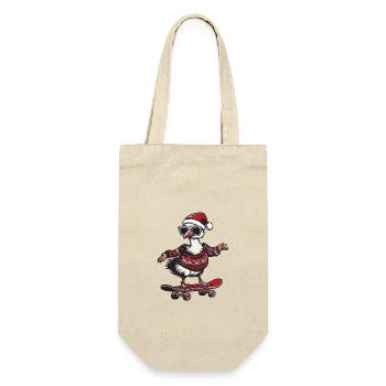 Strauß Weihnachten Lustig - Geschenkbeutel für Flaschen - Natur - Vorne