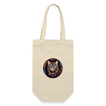 California Spangled Cat Katze in Aquarell - Geschenkbeutel für Flaschen - Natur - Vorne