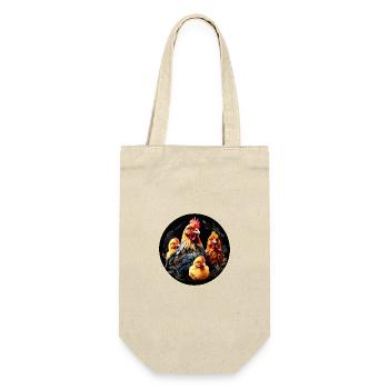 Mignon poulet famille - Sac à bouteille - nature - Devant