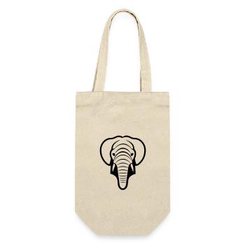 Elefant - Geschenkbeutel für Flaschen - Natur - Vorne