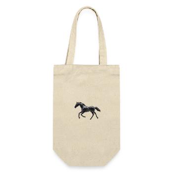 Black Horse Low Poly Logo Art Design Black - Gift Bag for Bottles - nature - Front