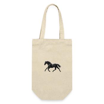 Black Horse Low Poly Logo Art Design Black - Gift Bag for Bottles - nature - Front