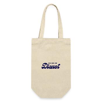Ich bin im Dienst – Pink Script - Geschenkbeutel für Flaschen - Natur - Vorne