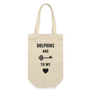 Delfine sind der Schlüssel zu meinem Herzen - Geschenkbeutel für Flaschen - Natur - Vorne