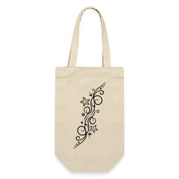 Tattoo ornament with flowers and stars. - Gift Bag for Bottles - nature - Front